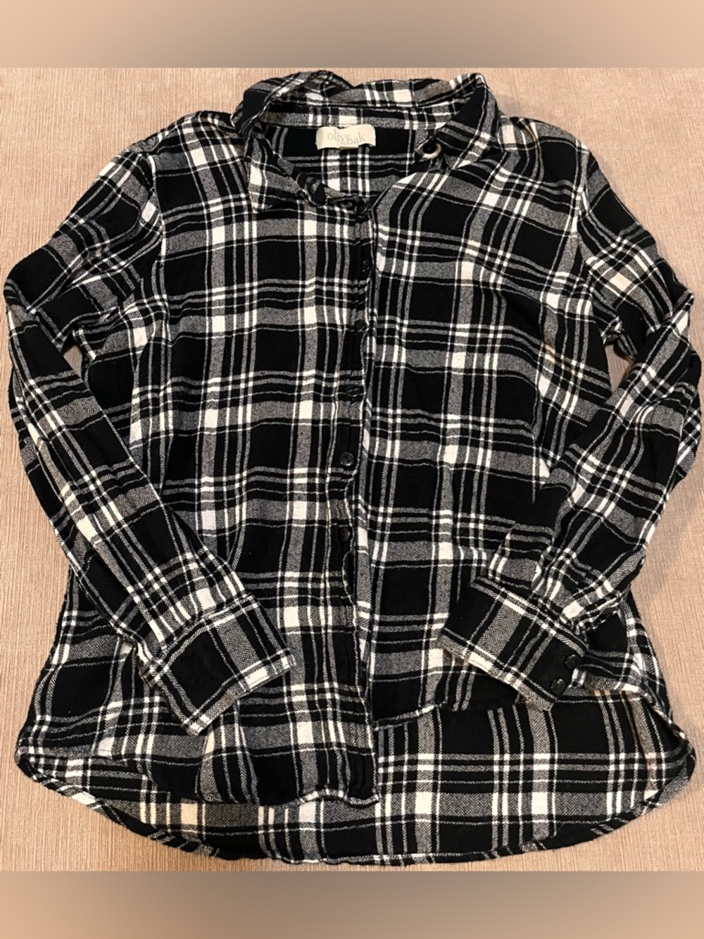 Olive & Oak Black and White Plaid Shirt